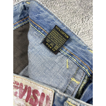 Evisu EU ED jeans vintage denim pants cargo baby blue Y2K