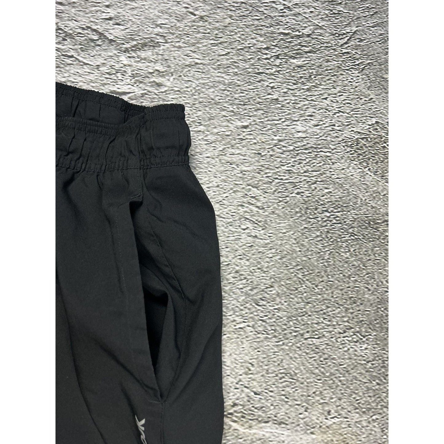 Reebok black track pants nylon parachute Y2K big logo