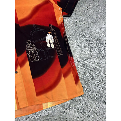 Golfers Crazy Hawaiian Shirt orange vintage Y2K
