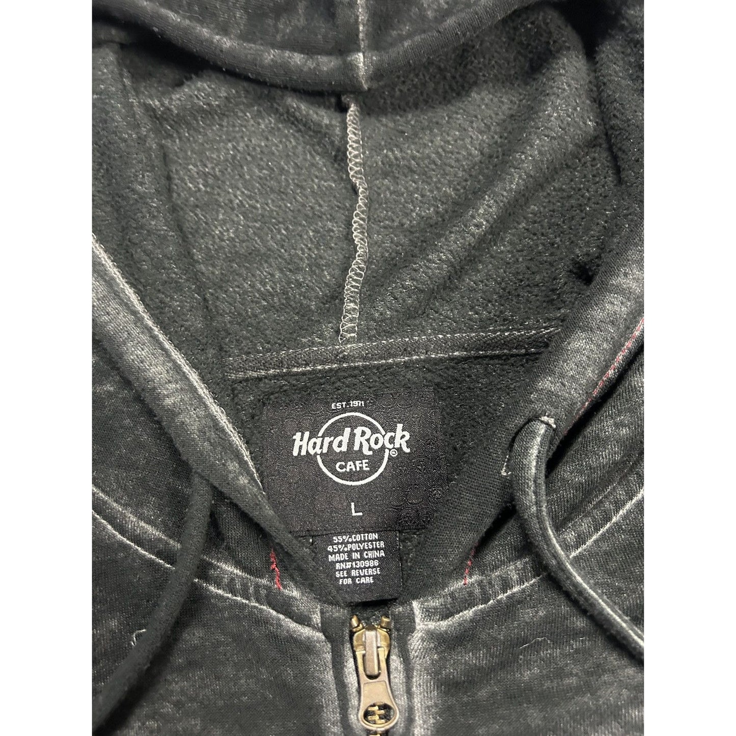 Hard Rock Cafe zip hoodie thin big logo vintage Y2K Seville
