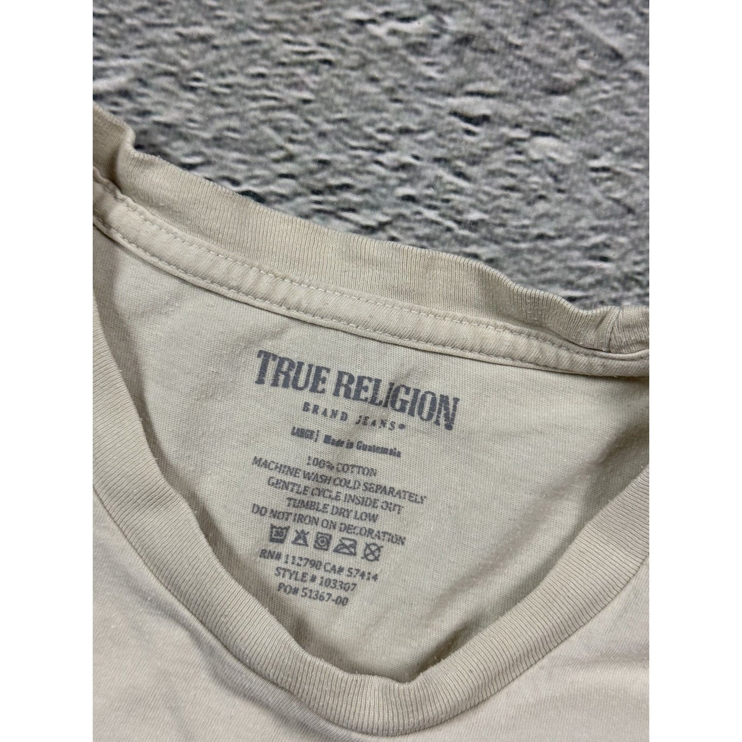 True Religion T-shirt big logo beige