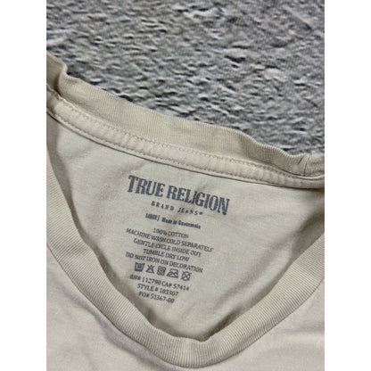 True Religion T-shirt big logo beige