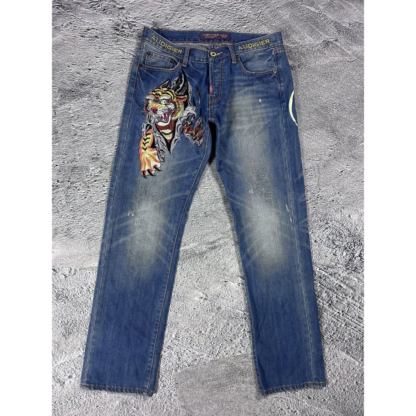 Ed Hardy Christian Audigier vintage jeans big logo pants