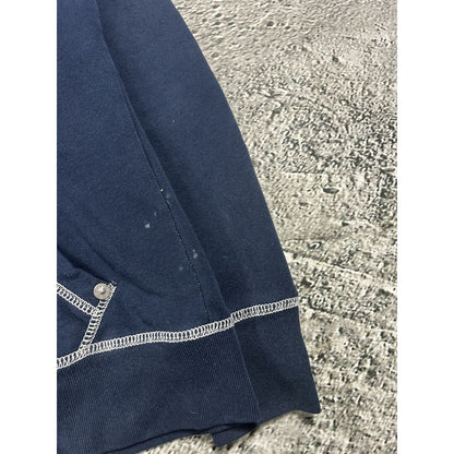 True Religion vintage navy blue zip hoodie rhinestones Y2K