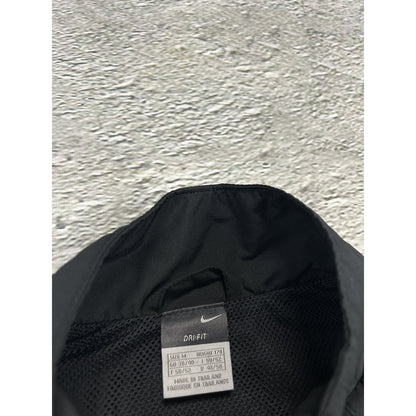 Nike track suit vintage black green nylon pants jacket drill Y2K 2 in 1