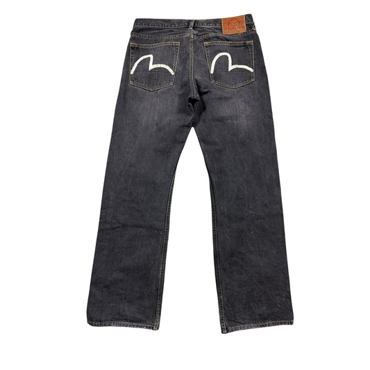 Evisu jeans vintage seagull logo grey / washed black