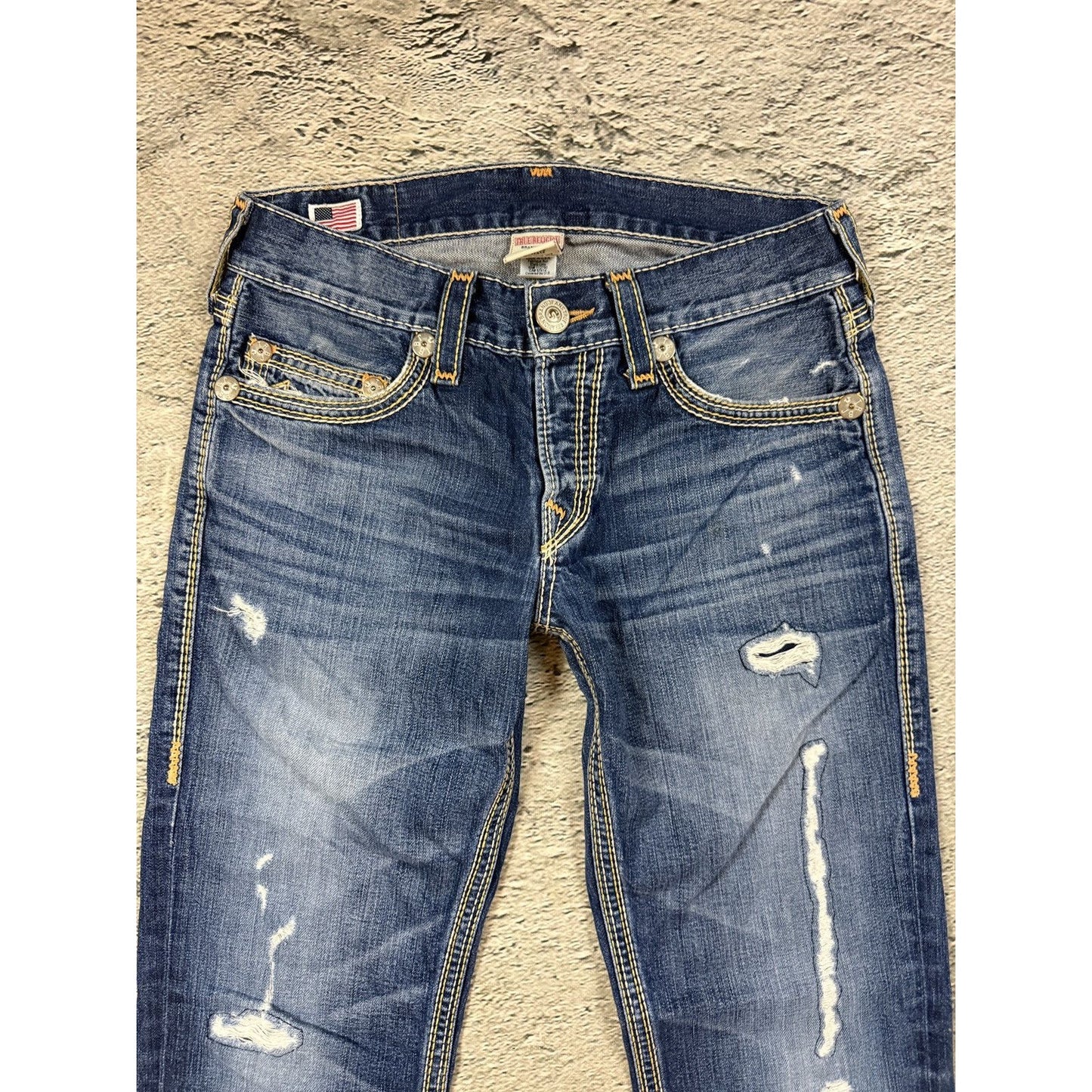True Religion jeans gold stitching Y2K Geno Big QT