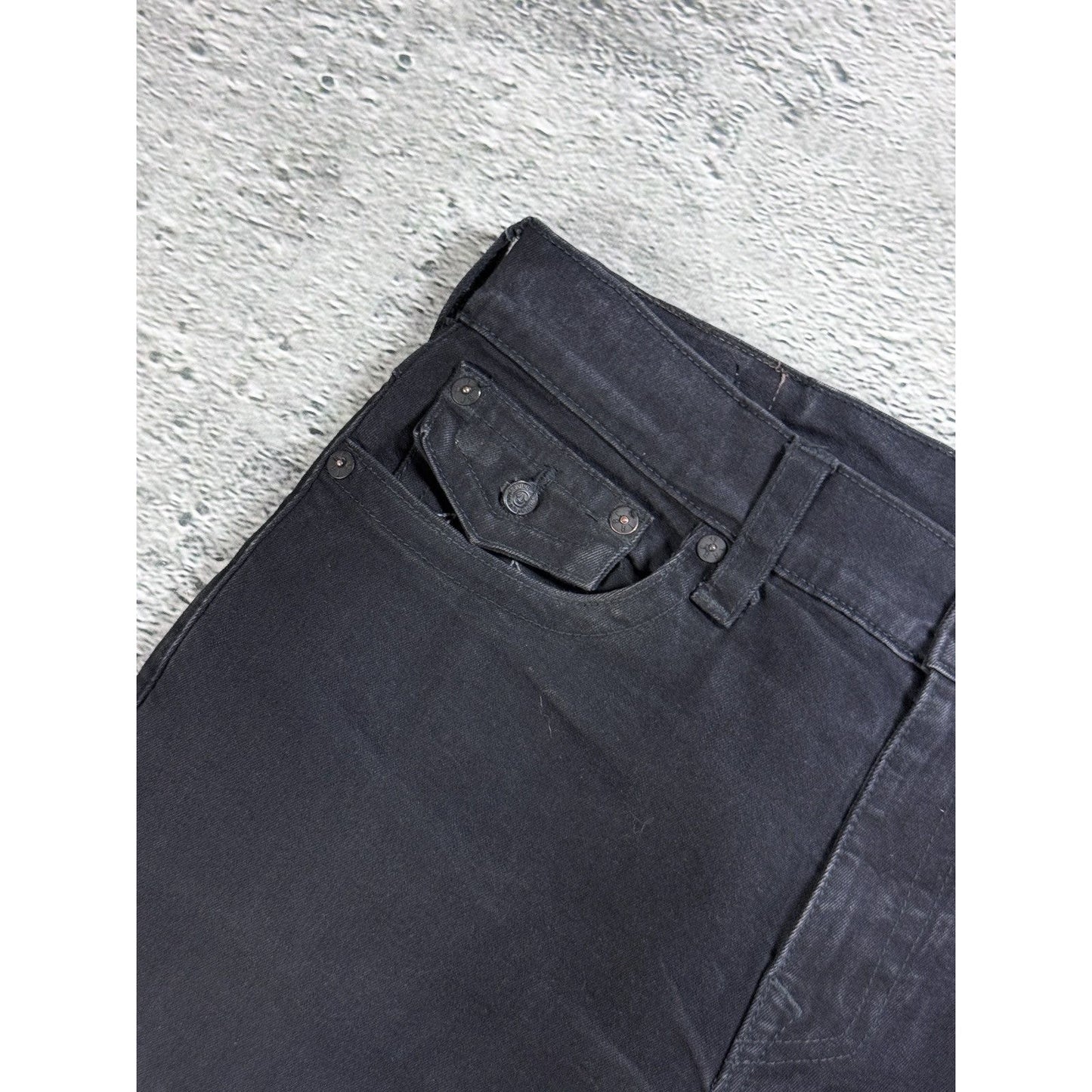 True Religion black jeans white thick stitching Y2K Rocco