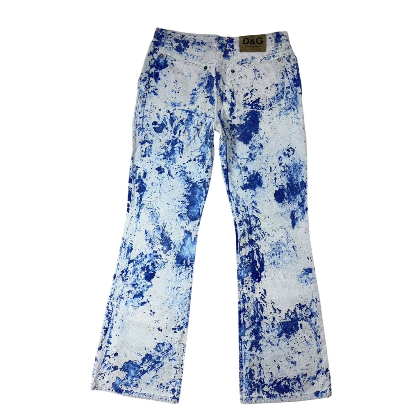 Dolce & Gabbana Painted flared jeans denim white blue