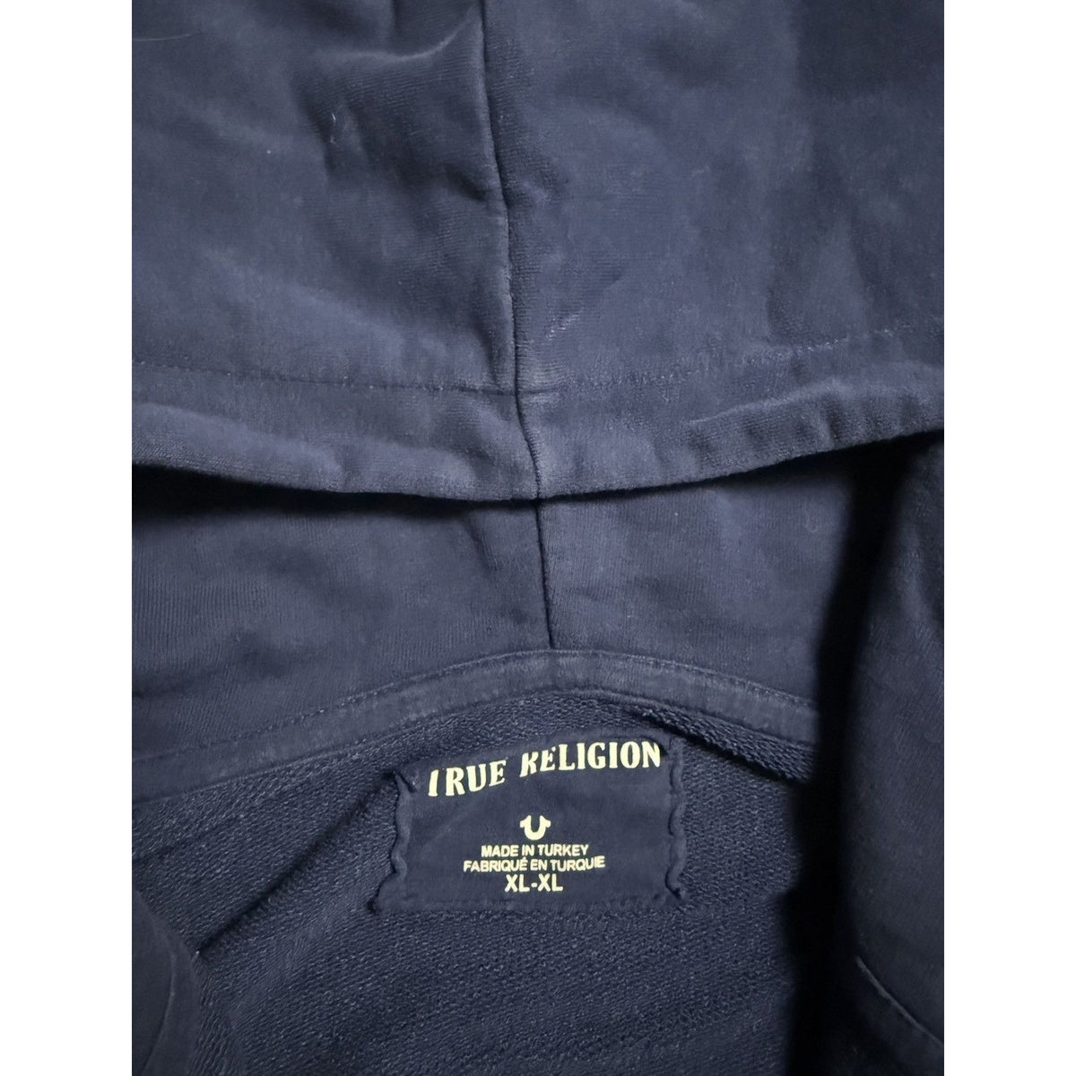 True Religion vintage Navy blue zip hoodie big logo
