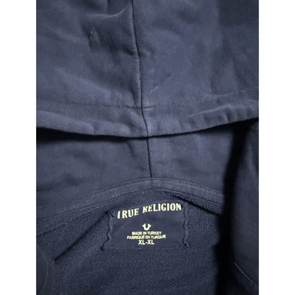 True Religion vintage Navy blue zip hoodie big logo