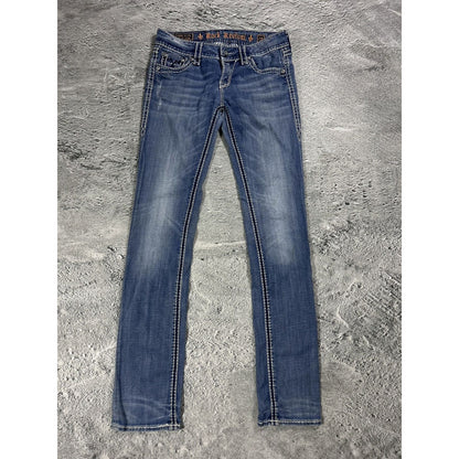 Rock Revival rhinestone glitter jeans Y2K flared denisa