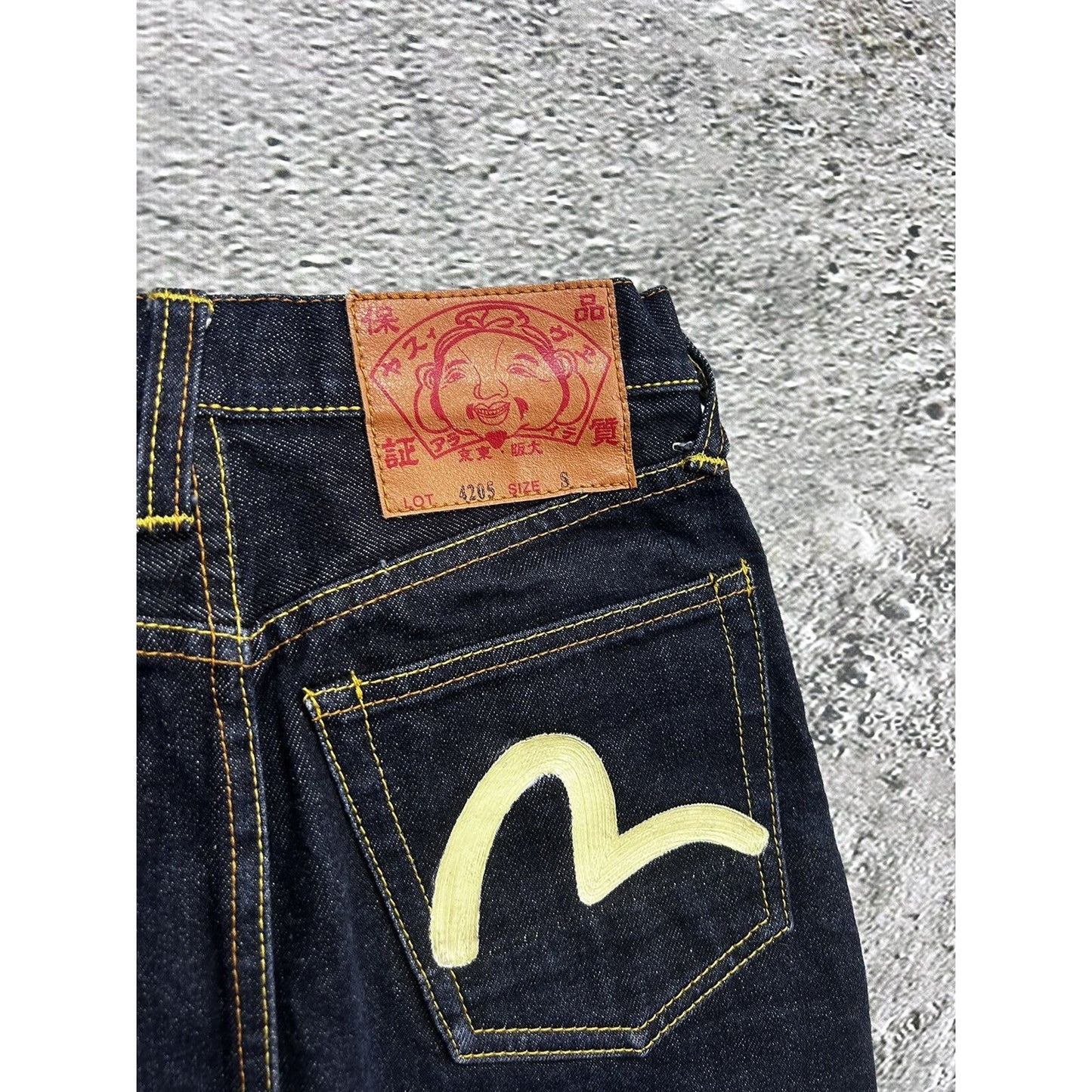 Evisu Japan vintage mini skirt denim white seagulls