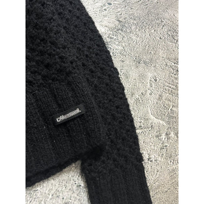 Diesel cardigan vintage zip sweater black Y2K avantgarde