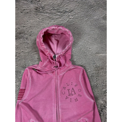 True Religion zip hoodie pink rhinestones Y2K