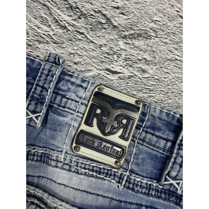Rock Revival vintage light blue jeans Y2K Marcin white stitching