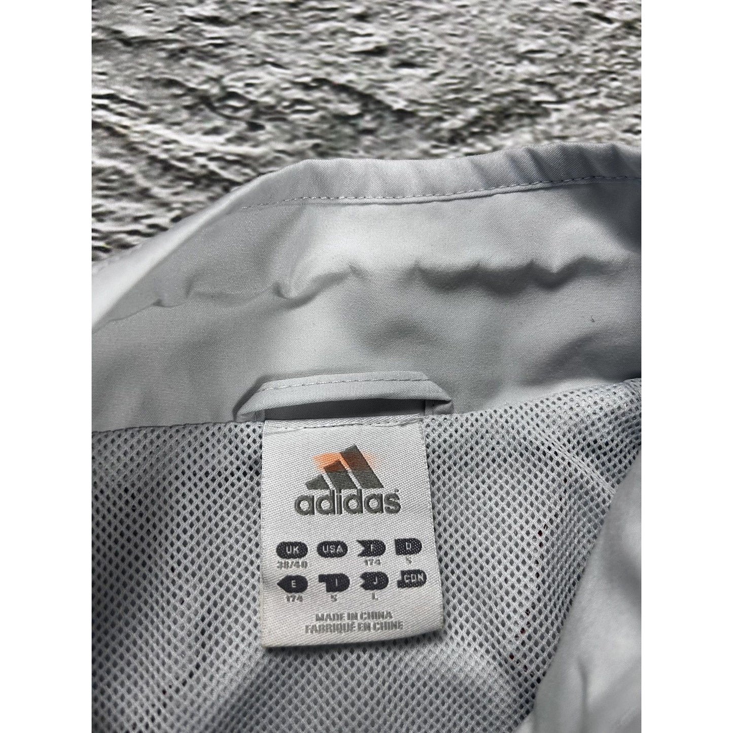 Adidas track suit vintage grey nylon track pants drill Y2K