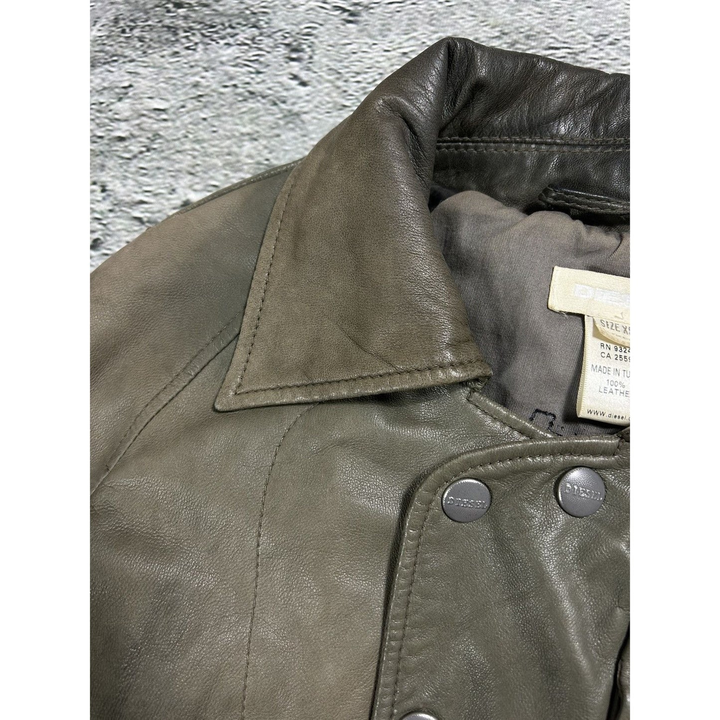 Diesel leather jacket brown vintage avant garde