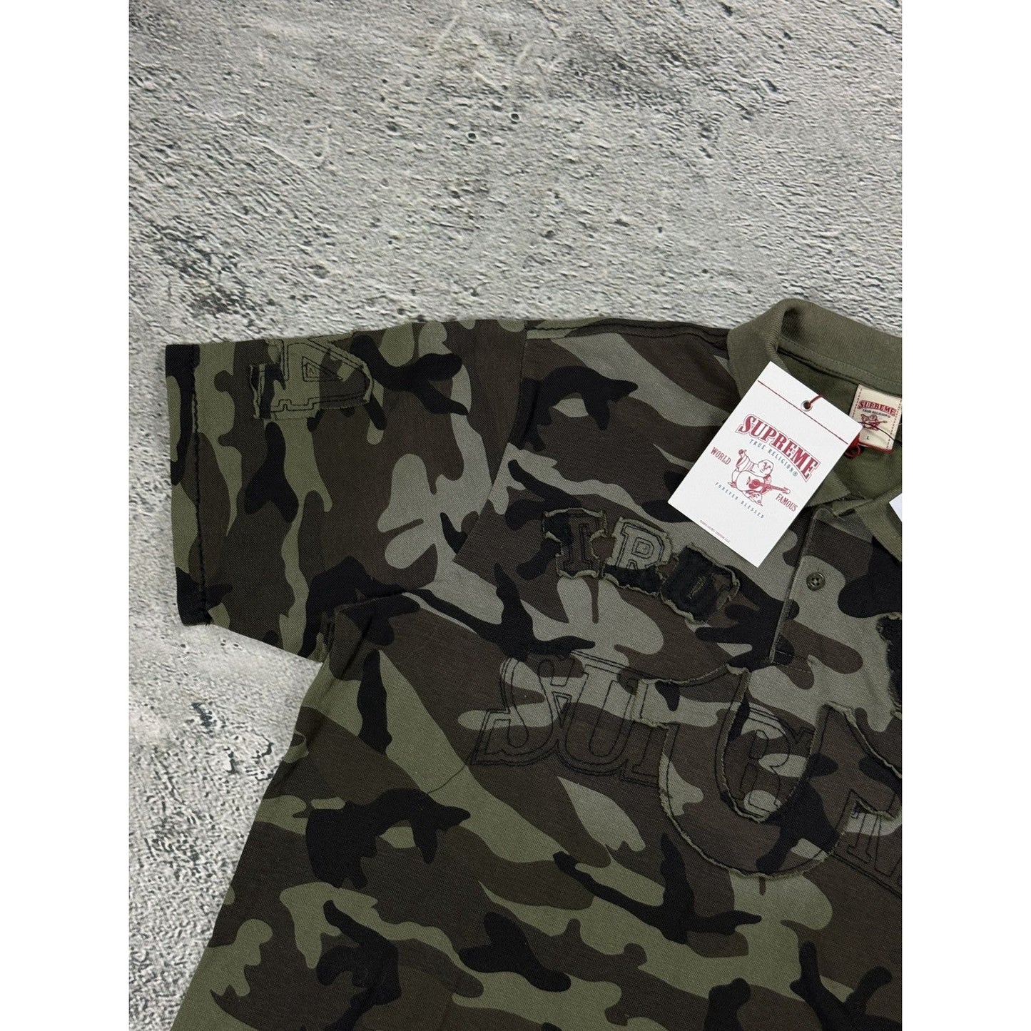 Supreme x True Religion polo shirt camo L