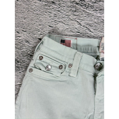 True Religion jeans mint turquoise vintage denim pants slim