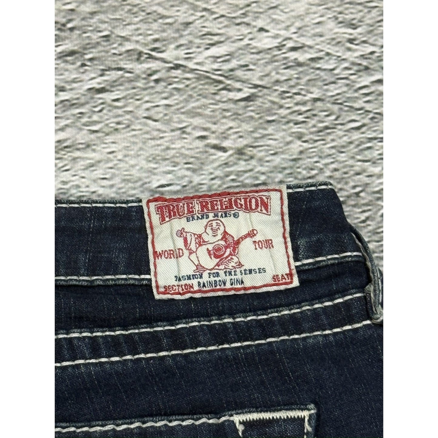 True Religion jeans vintage bootcut pants navy Rainbow Gina