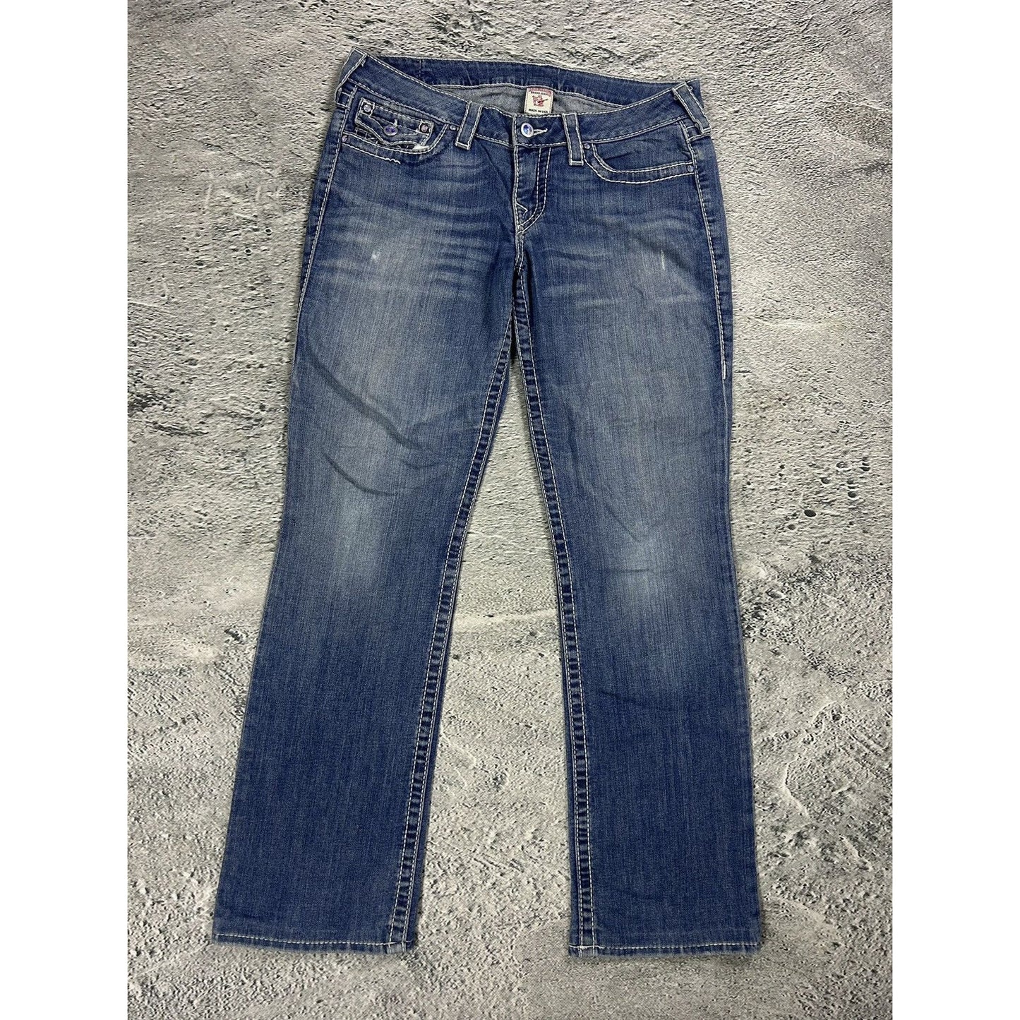 True Religion jeans swarovski rhinestones white stitching