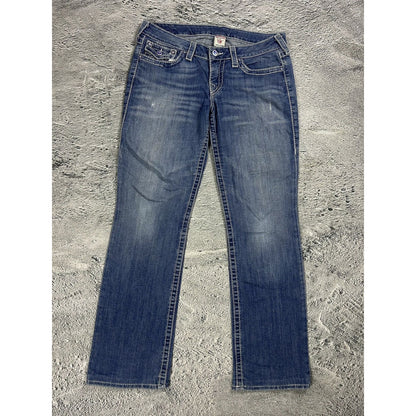 True Religion jeans swarovski rhinestones white stitching