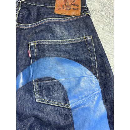 Evisu jeans daicock blue big logo selvedge denim