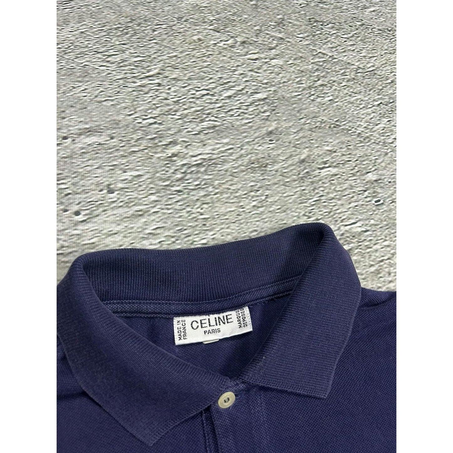 Celine vintage polo T-shirt navy small logo 90s