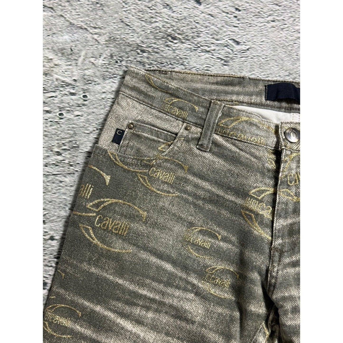 Just Cavalli flared jeans monogram fullprint Y2K washed