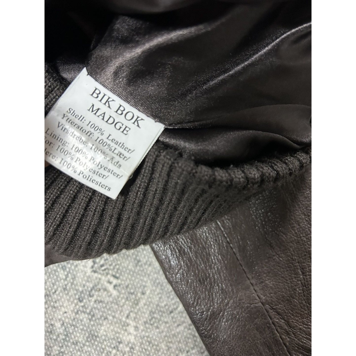 Bikbok brown vintage leather jacket hooded