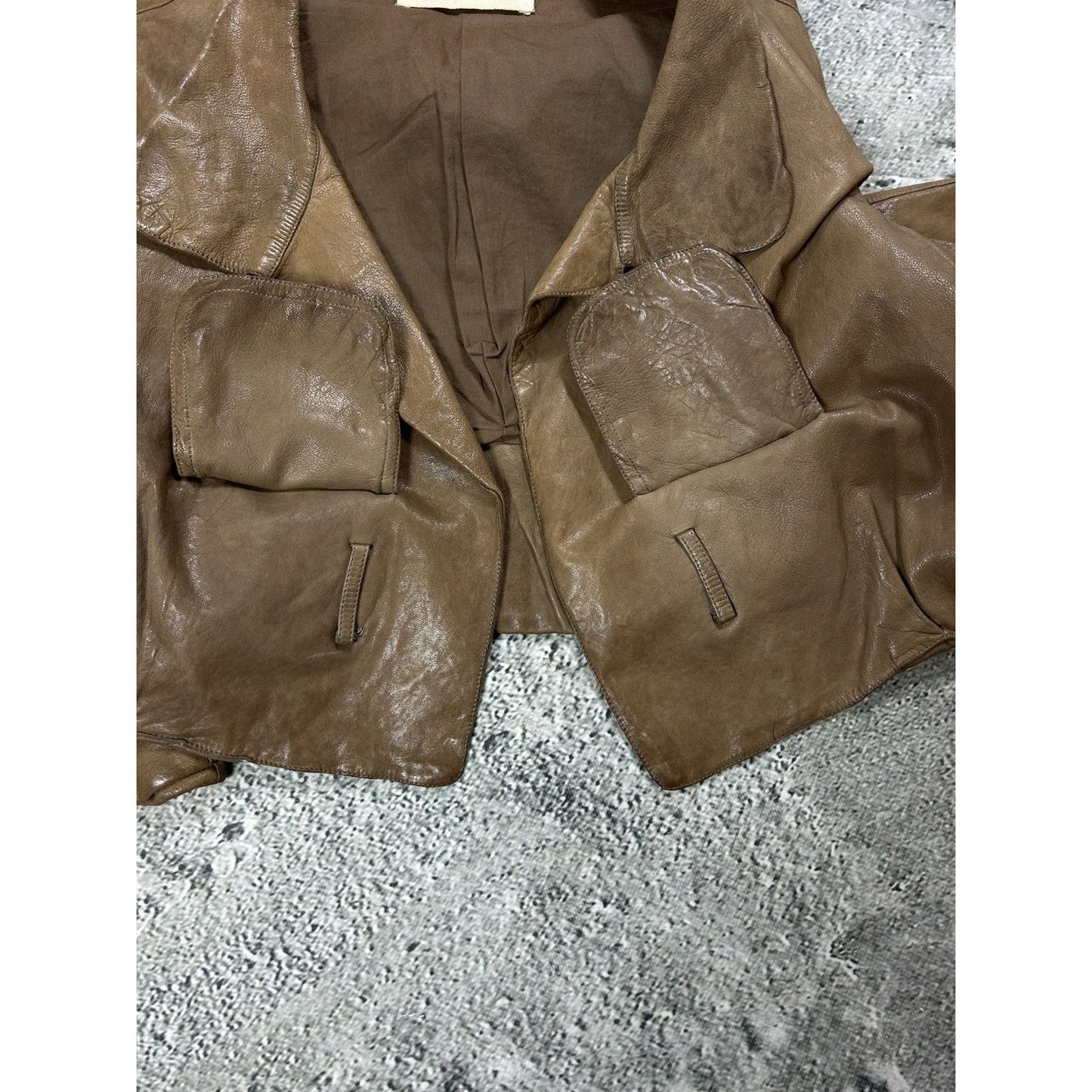 Marni lamb leather jacket ramones brown