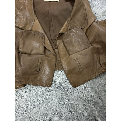 Marni lamb leather jacket ramones brown