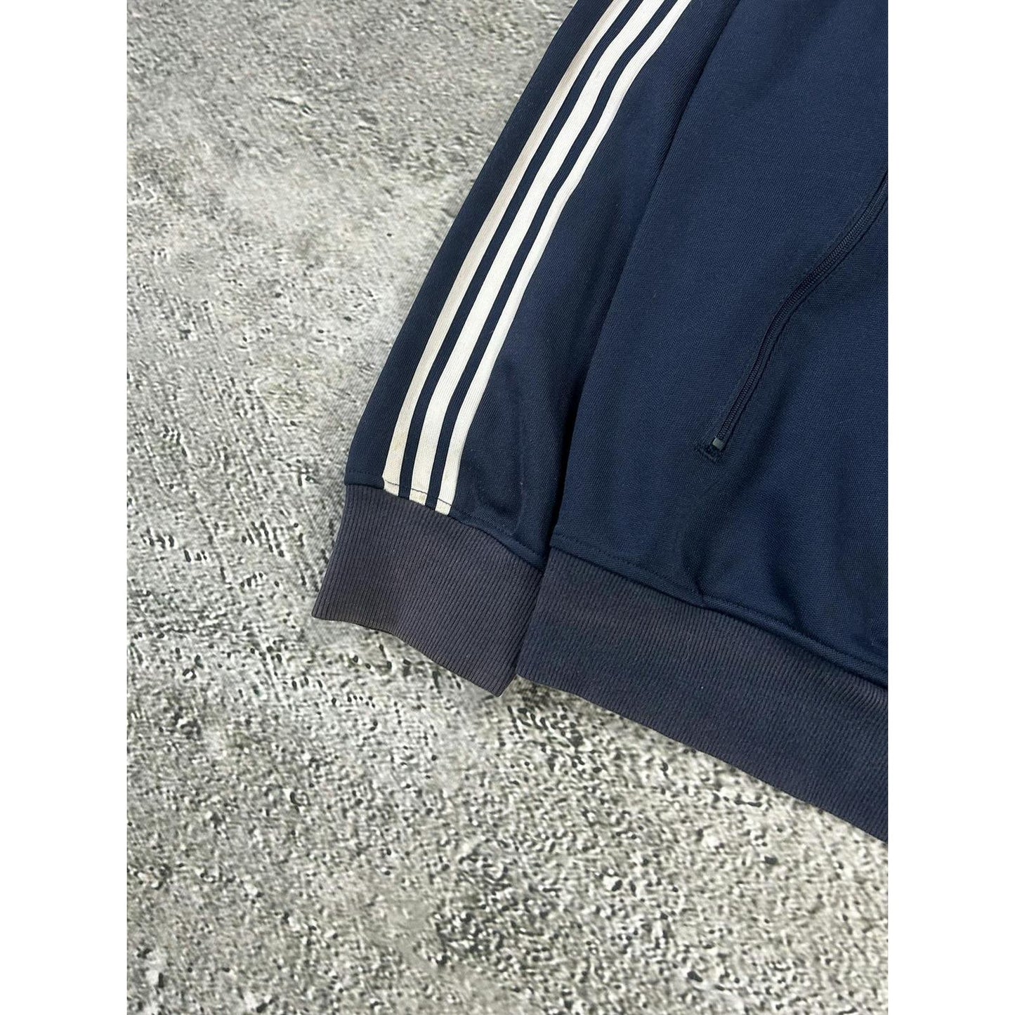 Adidas zip sweatshirt navy track jacket