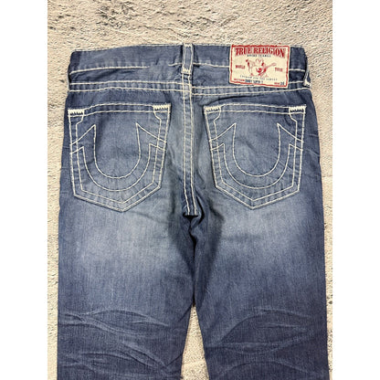 True Religion blue jeans white thick stitching Y2K Bobby