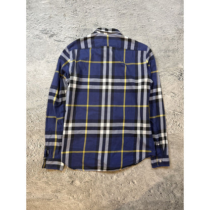 Burberry Brit Navy Blue Nova check monogram longsleeve shirt