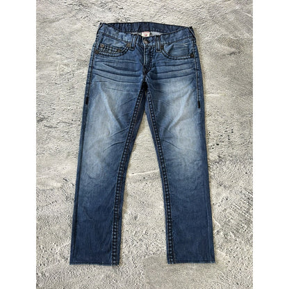 True Religion blue jeans black thick stitching Y2K Bobby
