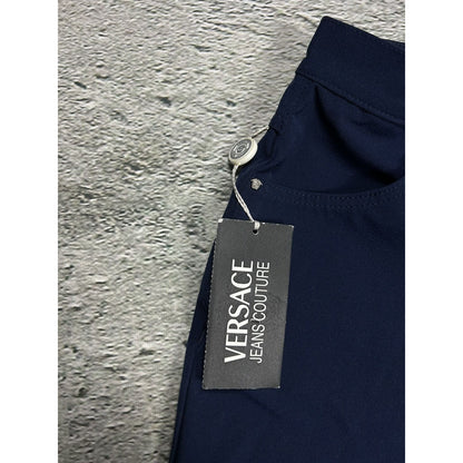 Versace Pants navy blue high rise slim jeans couture