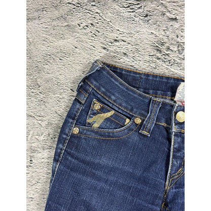 True Religion jeans flared blue Gold painted