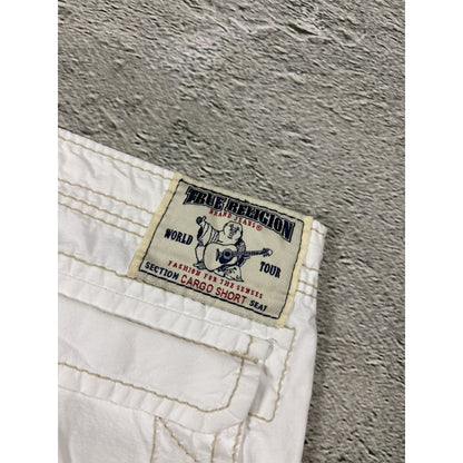 True Religion Cargo White jorts denim shorts