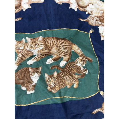 Vintage scarf cats fullprint shawl