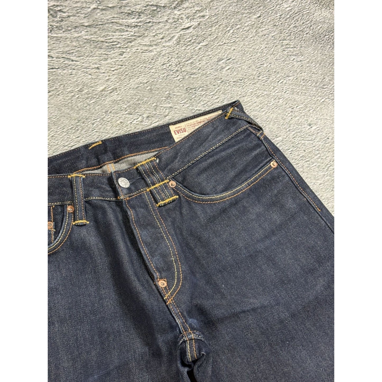 Evisu jeans daicock cargo big logo red selvedge denim