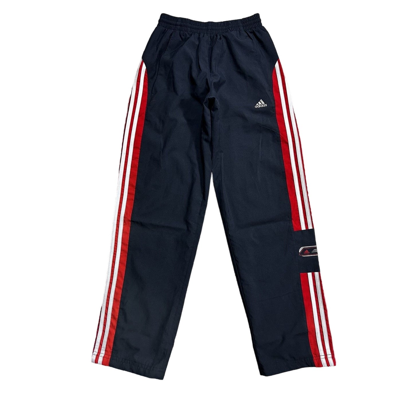 Adidas vintage nylon track pants navy red small logo 2000s