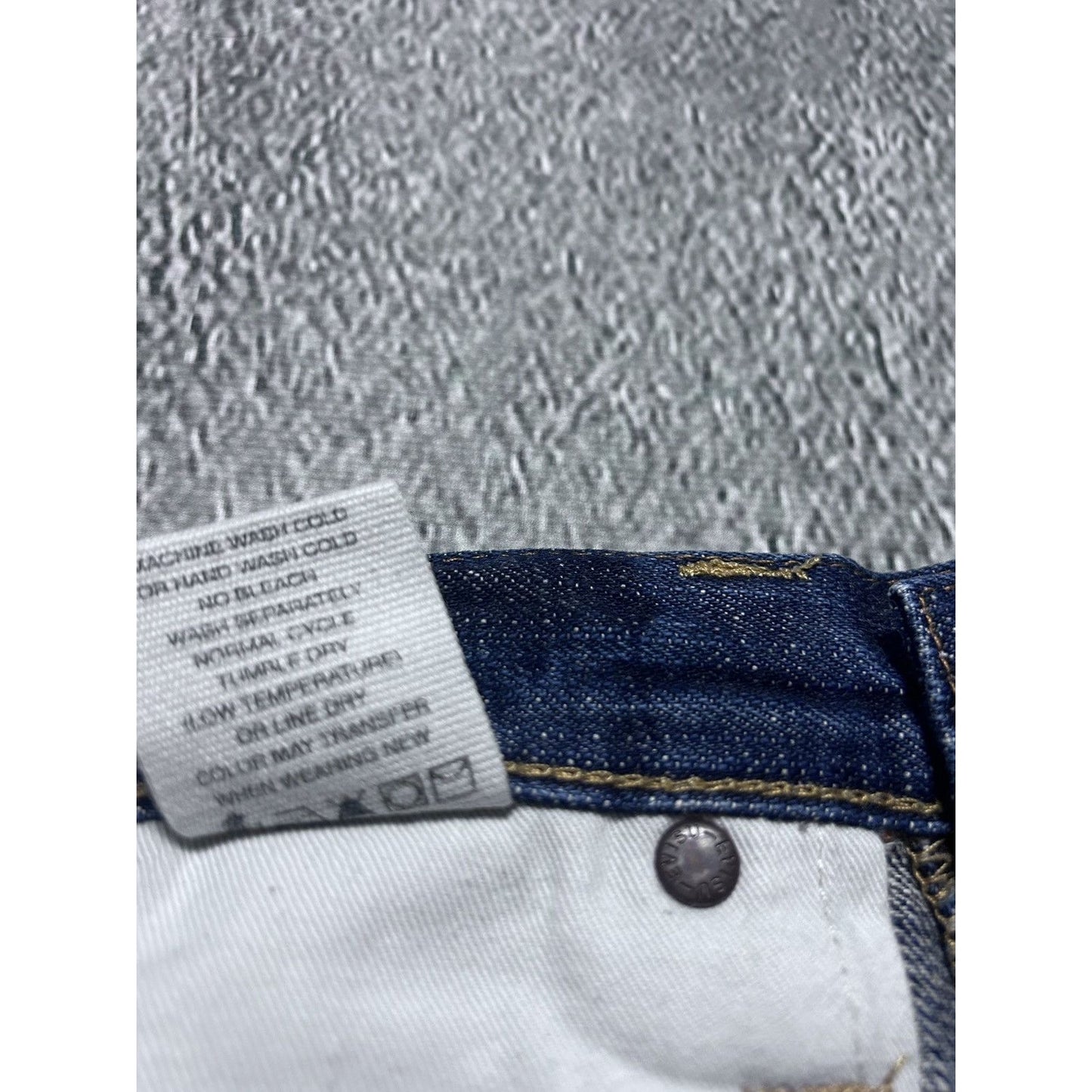 Evisu jeans daicock big logo khaki selvedge denim navy blue