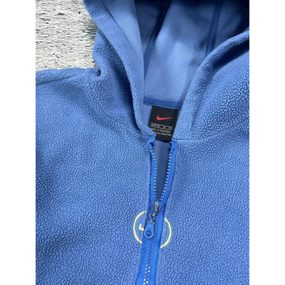 Nike fleece zip hoodie blue sherpa vintage 90s sweatshirt