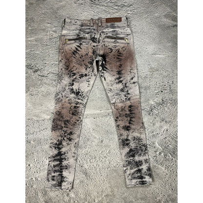 Rock Revival vintage jeans moto biker Y2K slim beige black