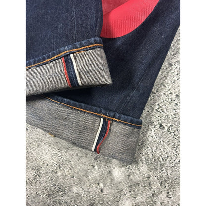 Evisu jeans daicock big logo red selvedge denim