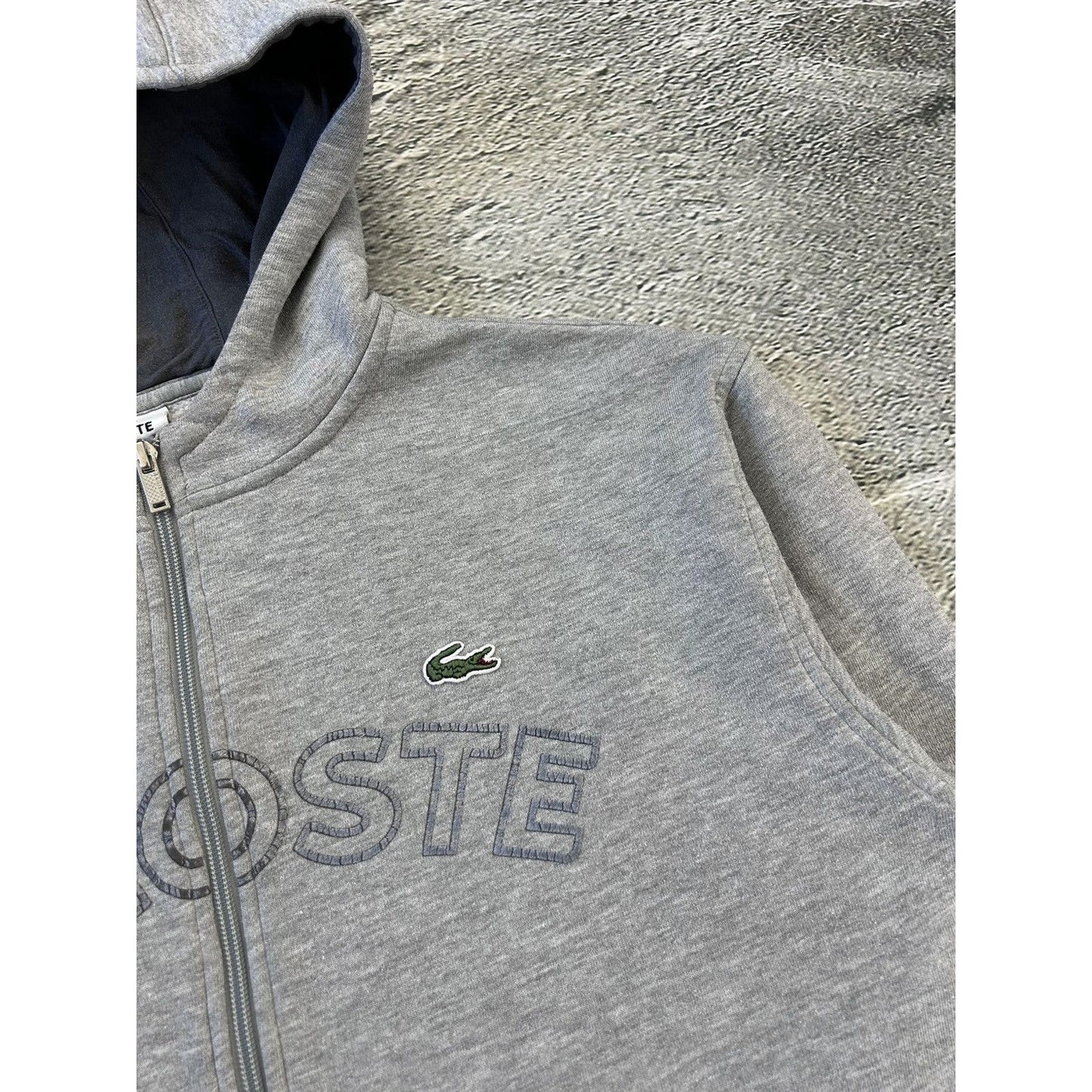 Lacoste zip hoodie big logo grey Sport