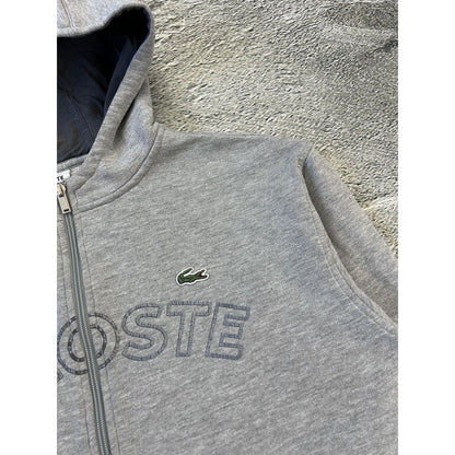 Lacoste zip hoodie big logo grey Sport