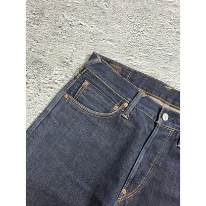 Evisu jeans daicock big logo yellow selvedge denim